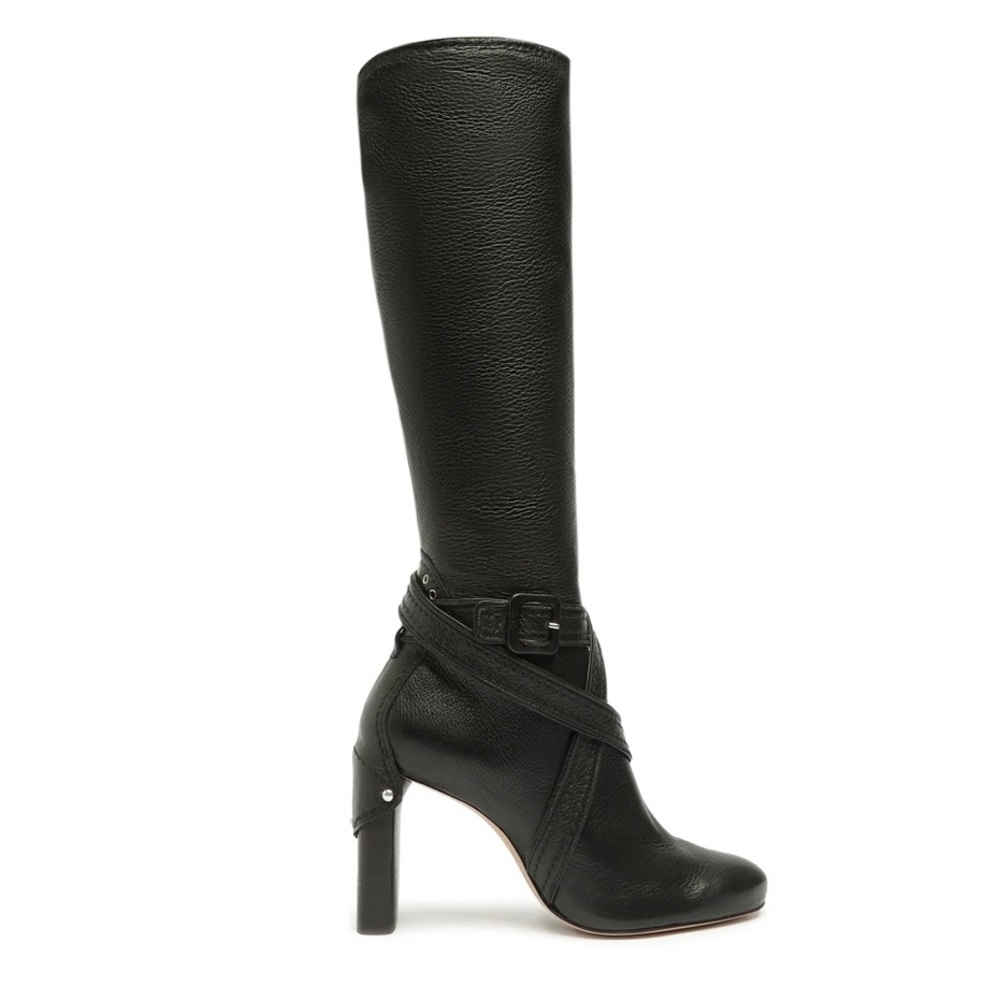 Schutz Maleena Knee High Black Leather Boots